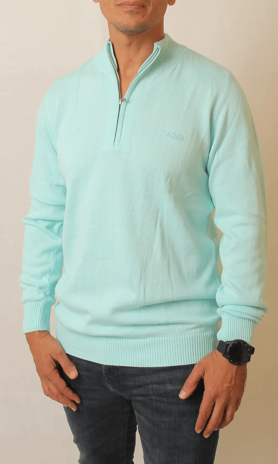 Men Boss Half Zipper - Mint