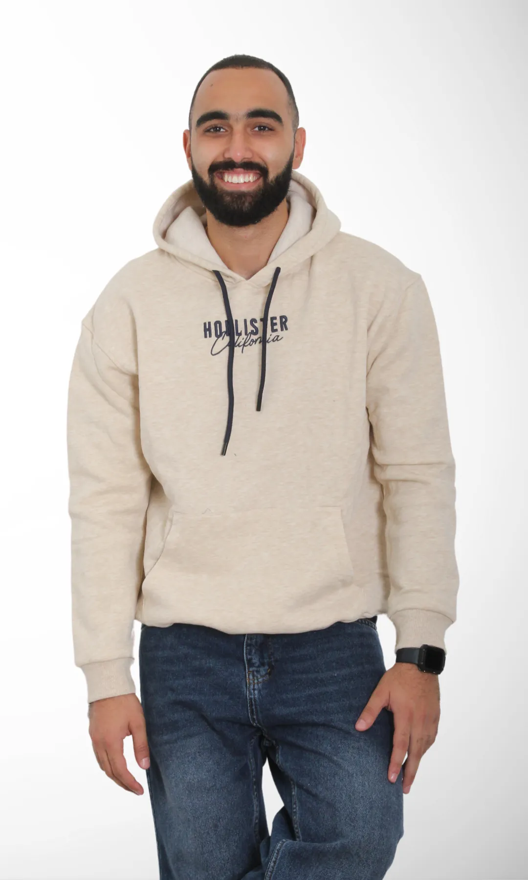 Men Milton Slim Fit Hoodie (Beige)