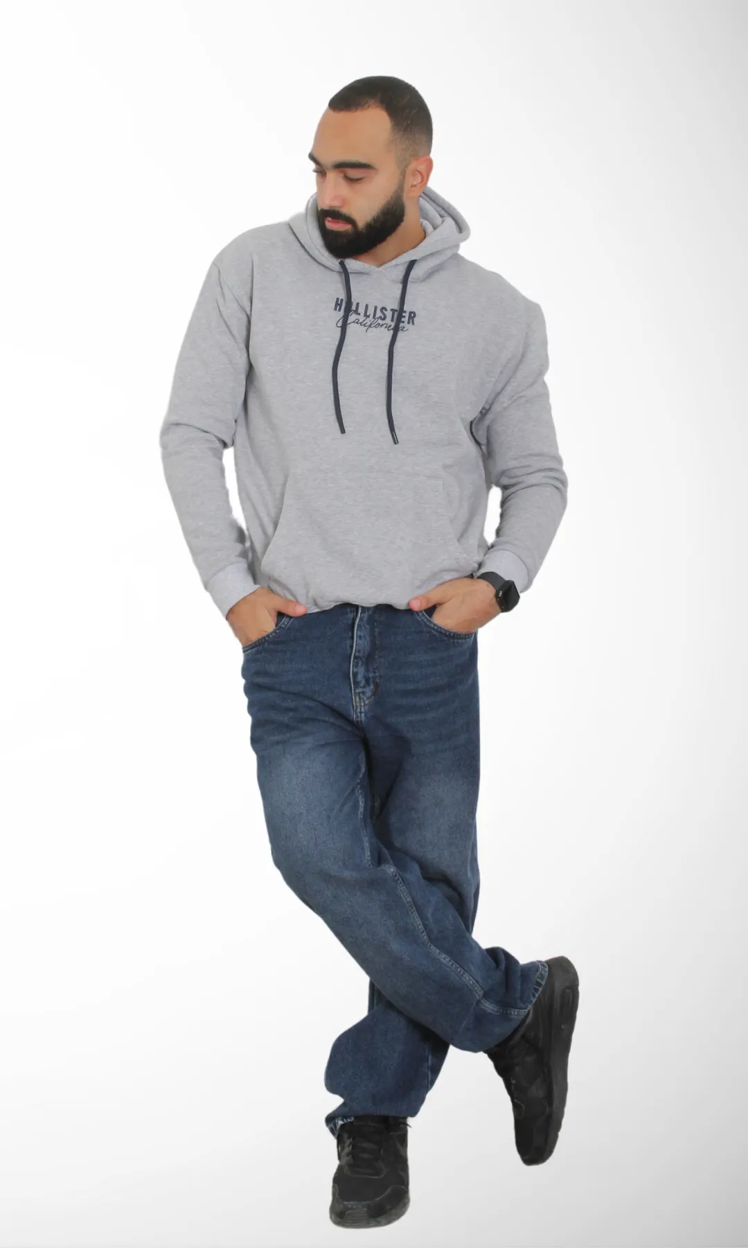 Men Milton Slim Fit Hoodie (Grey)