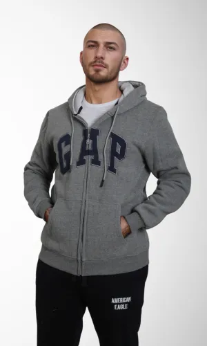 Men Zip-Up Hoodie (Dark Grey)