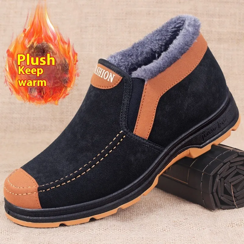 Men's Traditional Cotton Shoes Warm With Velvet