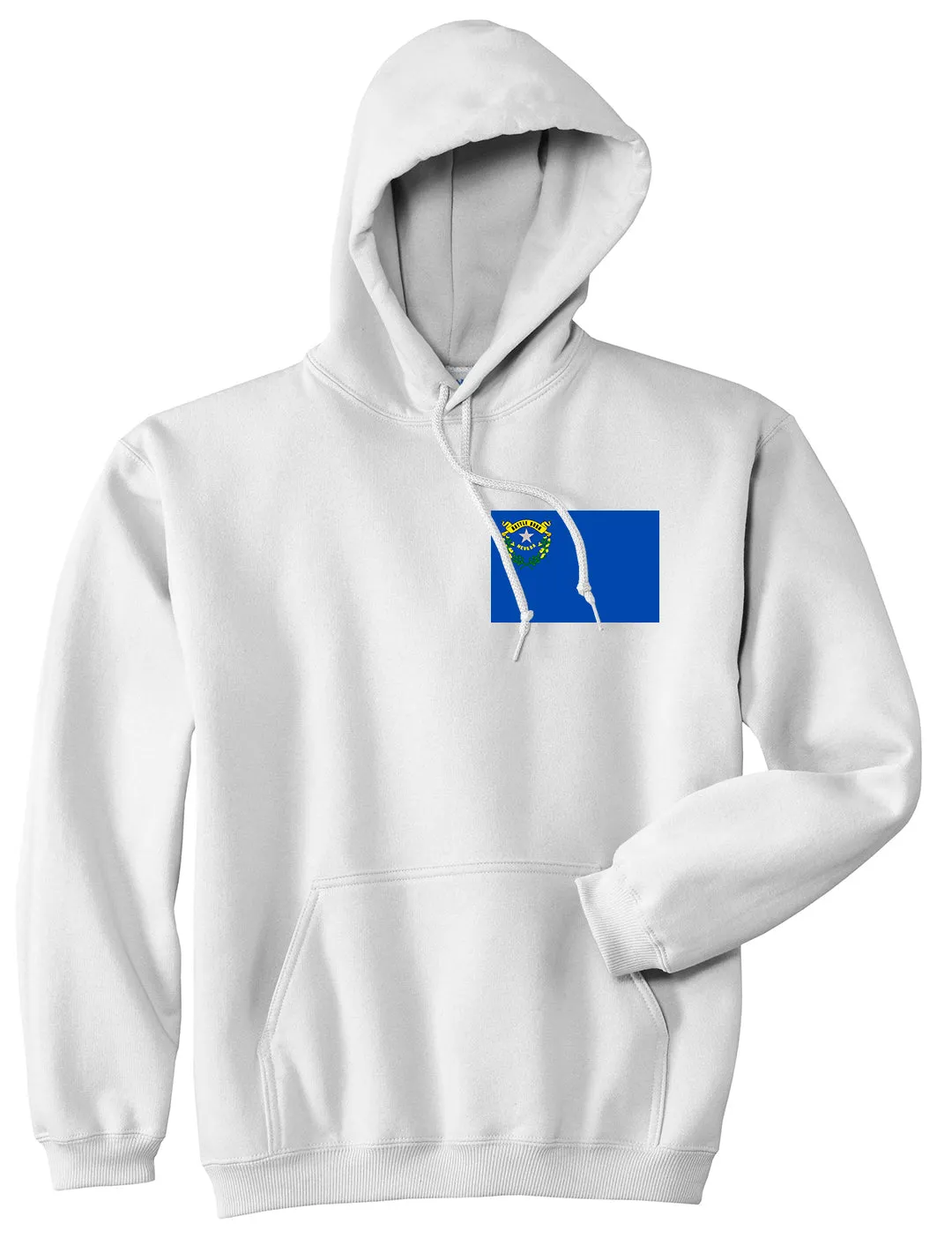 Nevada State Flag NV Chest Mens Pullover Hoodie