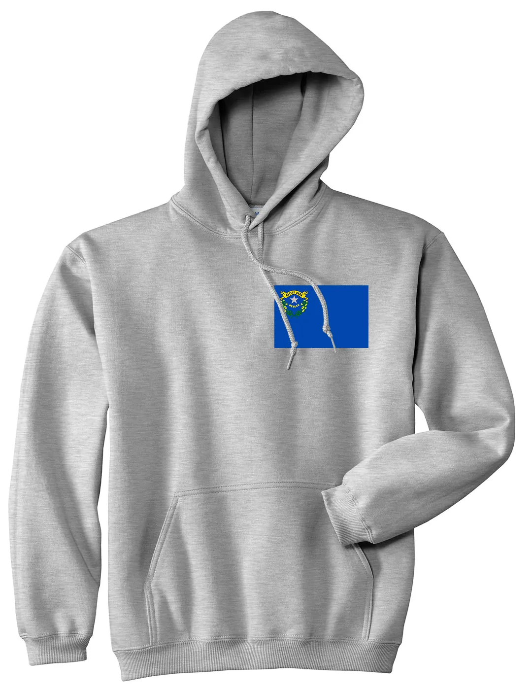 Nevada State Flag NV Chest Mens Pullover Hoodie