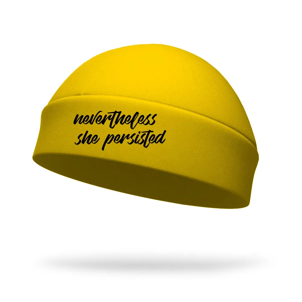 Never the Less She Persisted Wicking Regular Hat - Black Logo