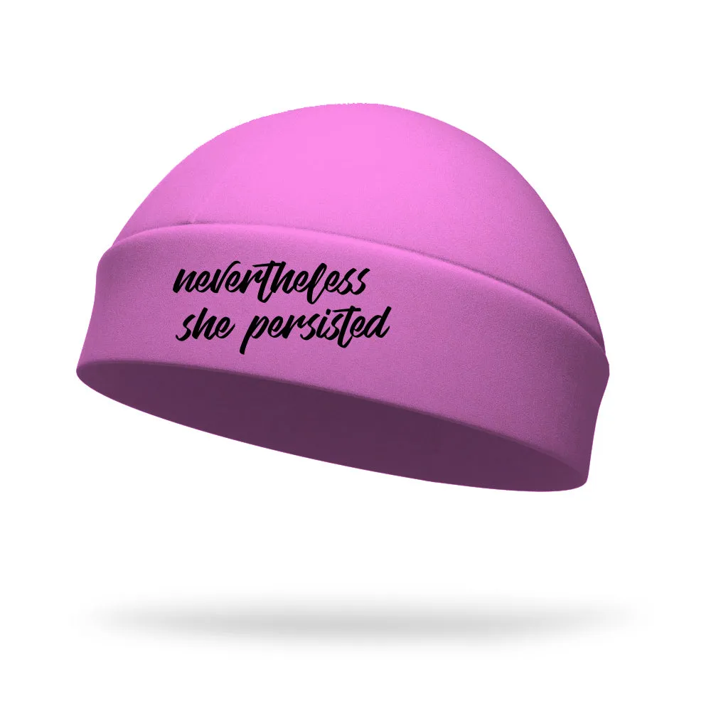 Never the Less She Persisted Wicking Regular Hat - Black Logo