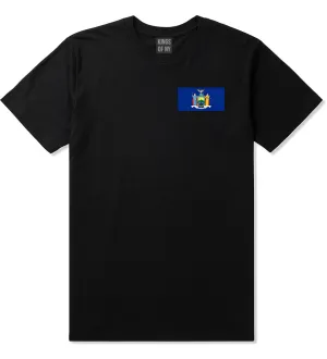 New York State Flag NY Chest Mens T-Shirt