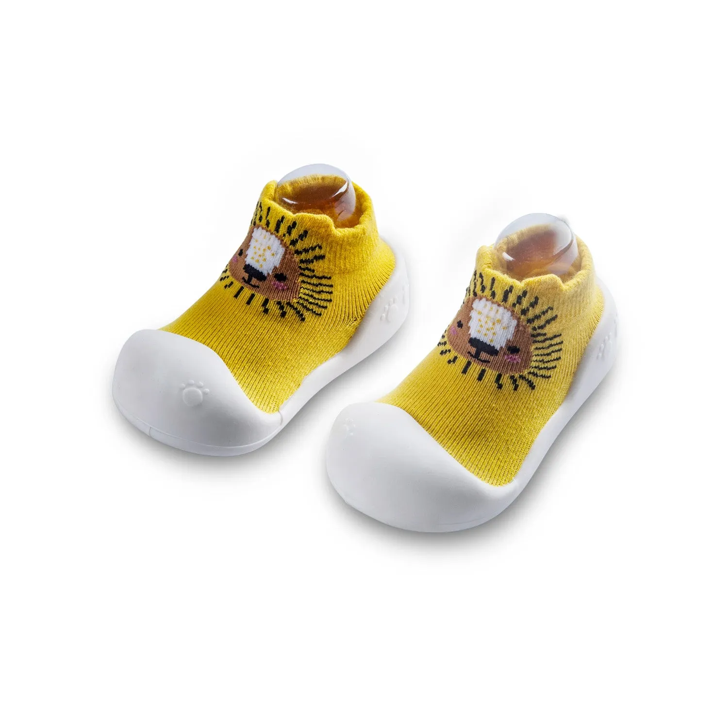 Newborn Anti-Skid Rubber Sole Slip-On Shoes Lion - Yellow