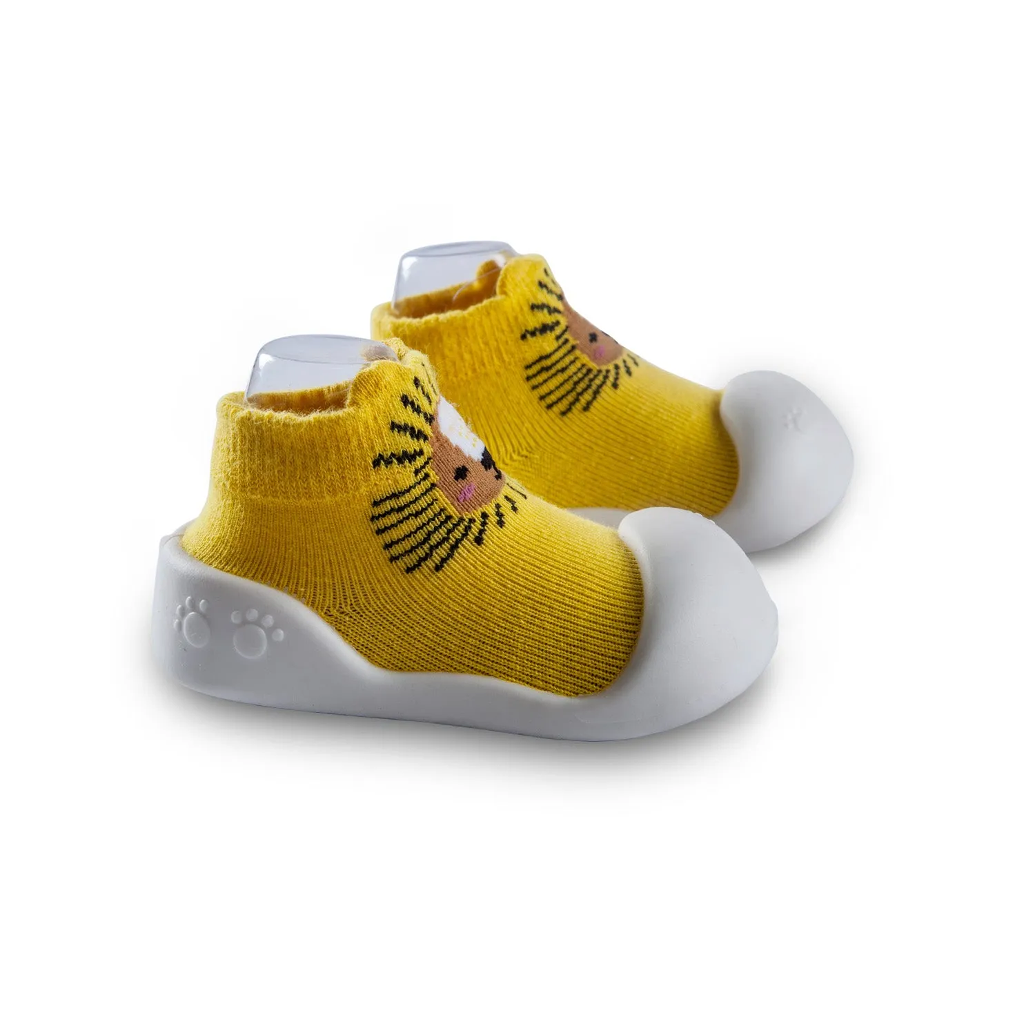 Newborn Anti-Skid Rubber Sole Slip-On Shoes Lion - Yellow