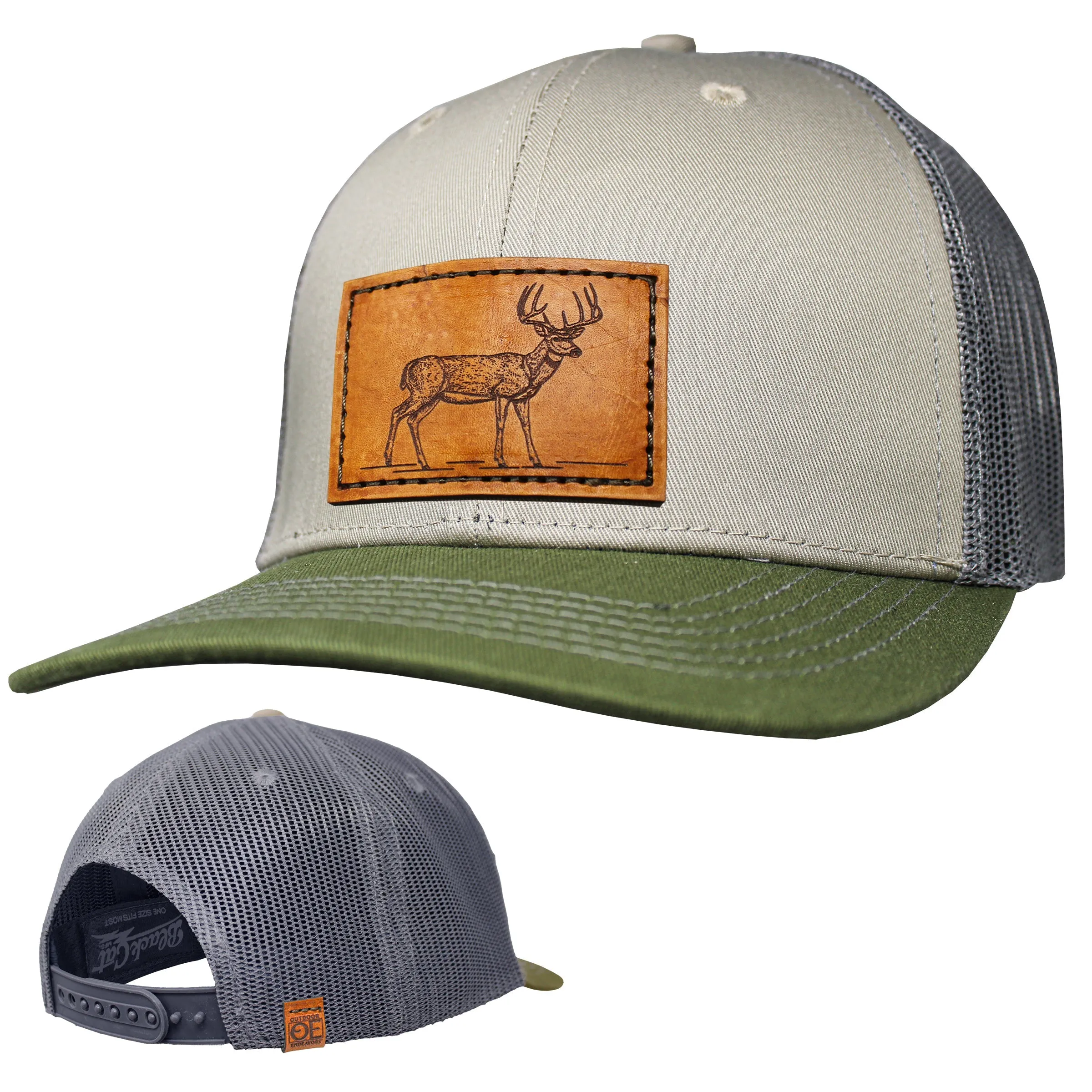 OE - Performance Trucker Hat - Whitetail Buck Leather Patch