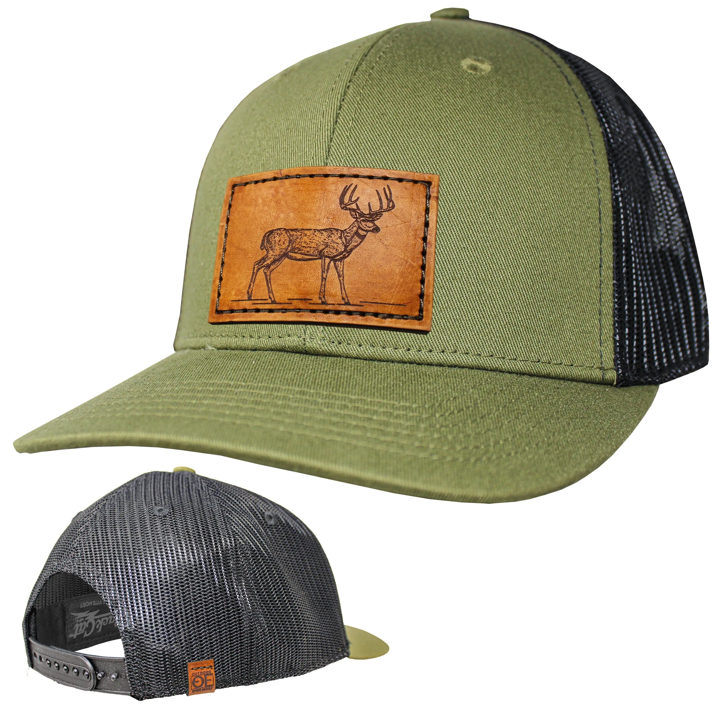 OE - Performance Trucker Hat - Whitetail Buck Leather Patch