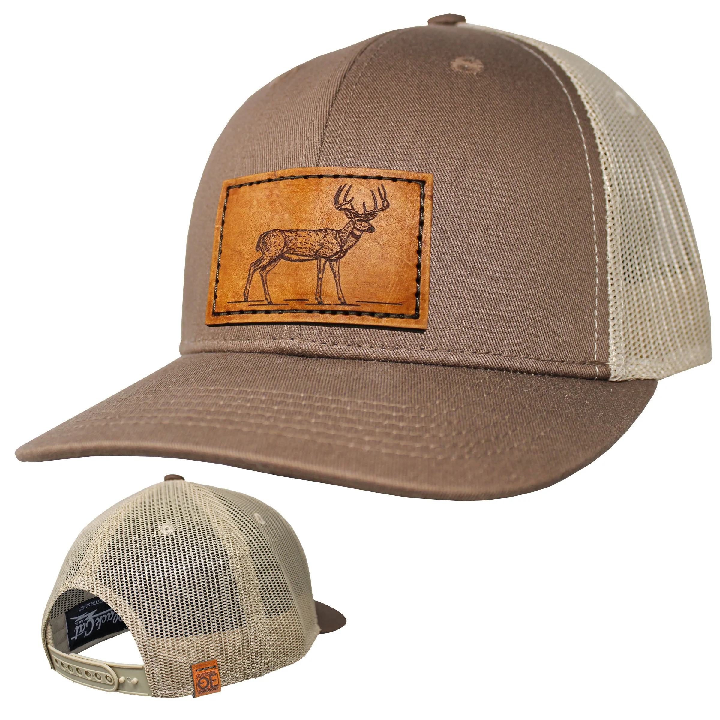 OE - Performance Trucker Hat - Whitetail Buck Leather Patch