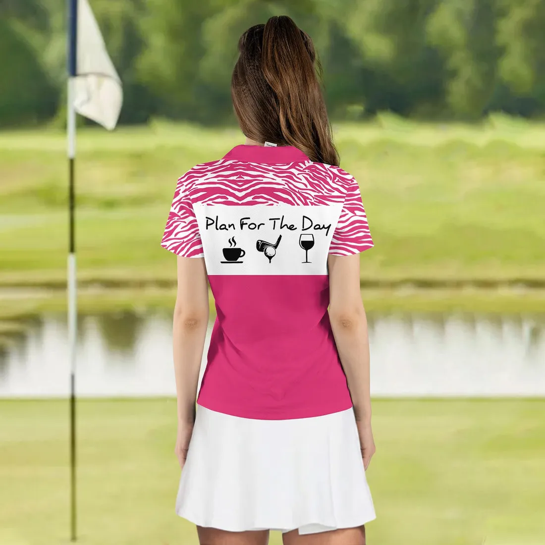 Personalized Name Plan For The Day Pink Golf Women Sleeveless Polo Shirt, Perfect Shirt for Golf Players