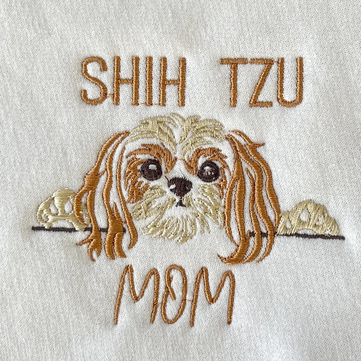 Personalized Shih Tzu Dog Mom Embroidered Polo Shirt, Custom Polo Shirt with Dog Name, Best Gifts For Shih Tzu Lovers