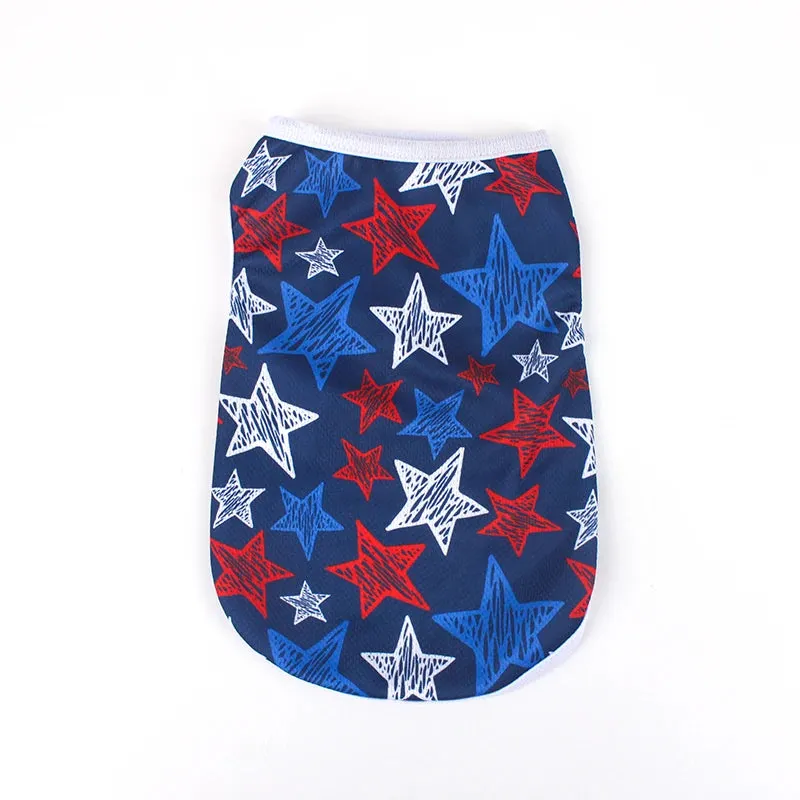 Pet clothing with American flag elements dog vest dog cat star pattern clothing Independence Day dog celebration puppy clothing