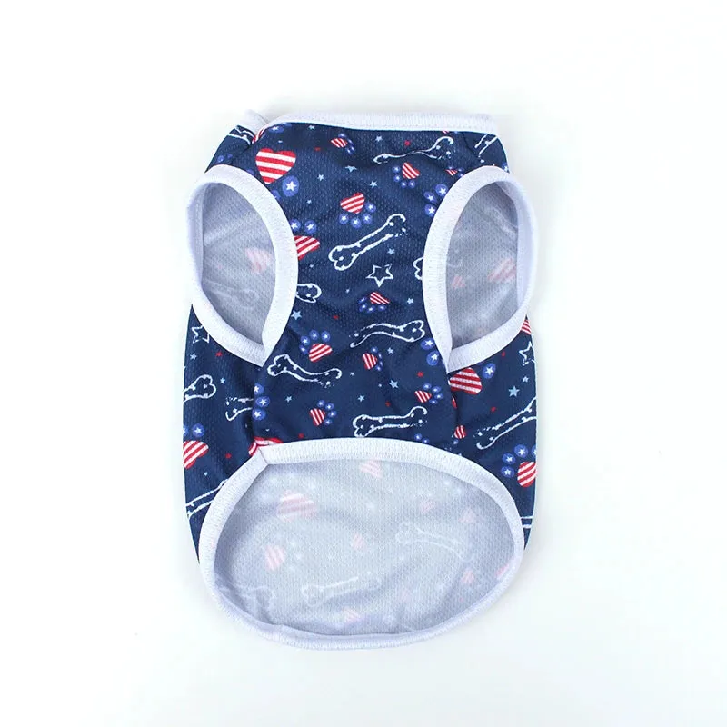 Pet clothing with American flag elements dog vest dog cat star pattern clothing Independence Day dog celebration puppy clothing