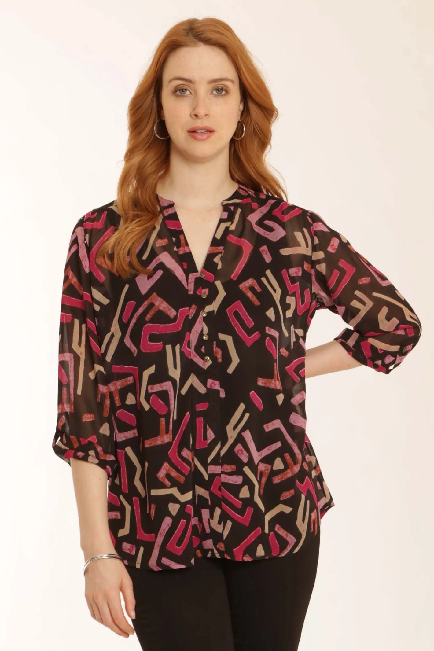 Pomodoro Clothing Abstract Blouse 72258