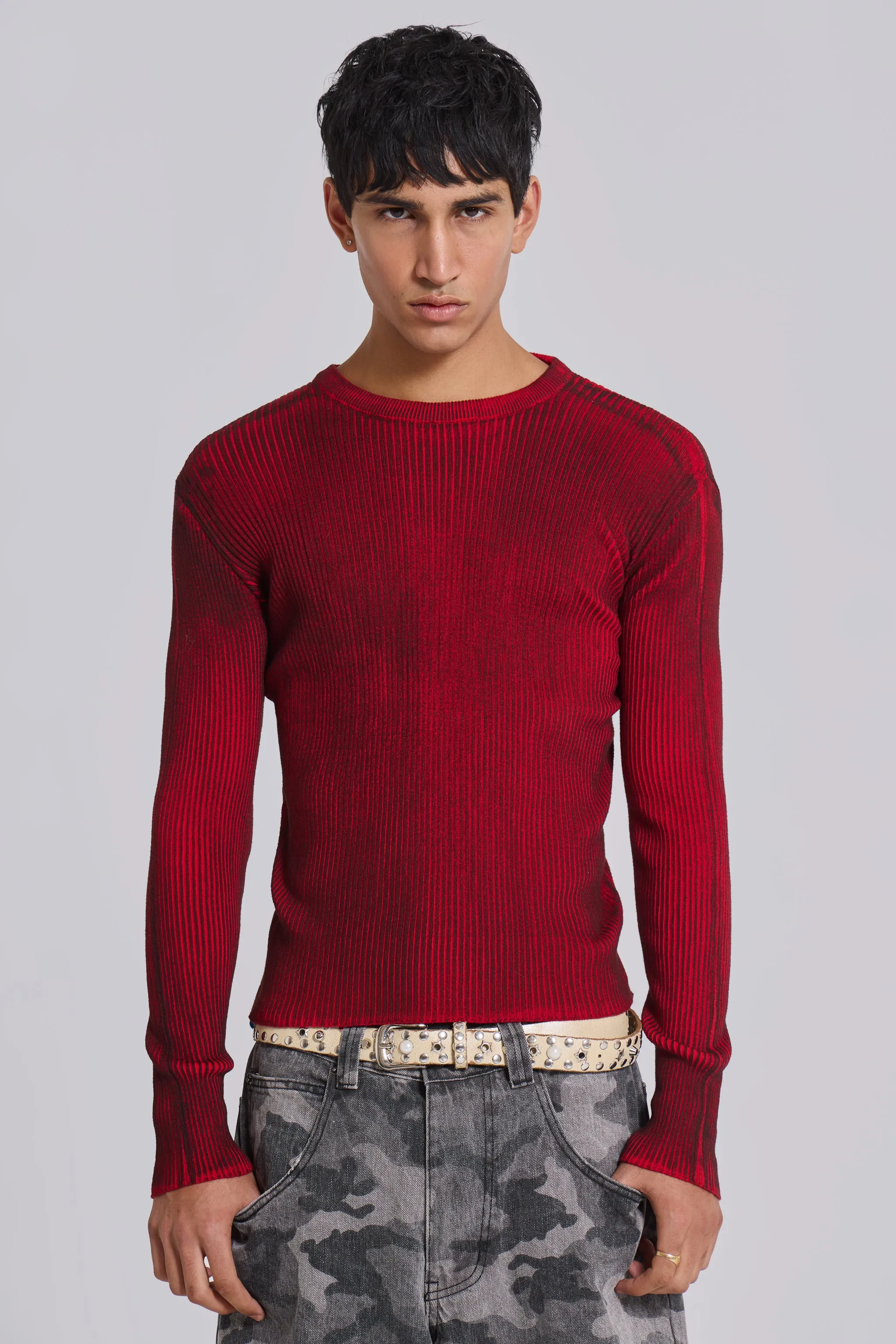 Red Scrape Knit