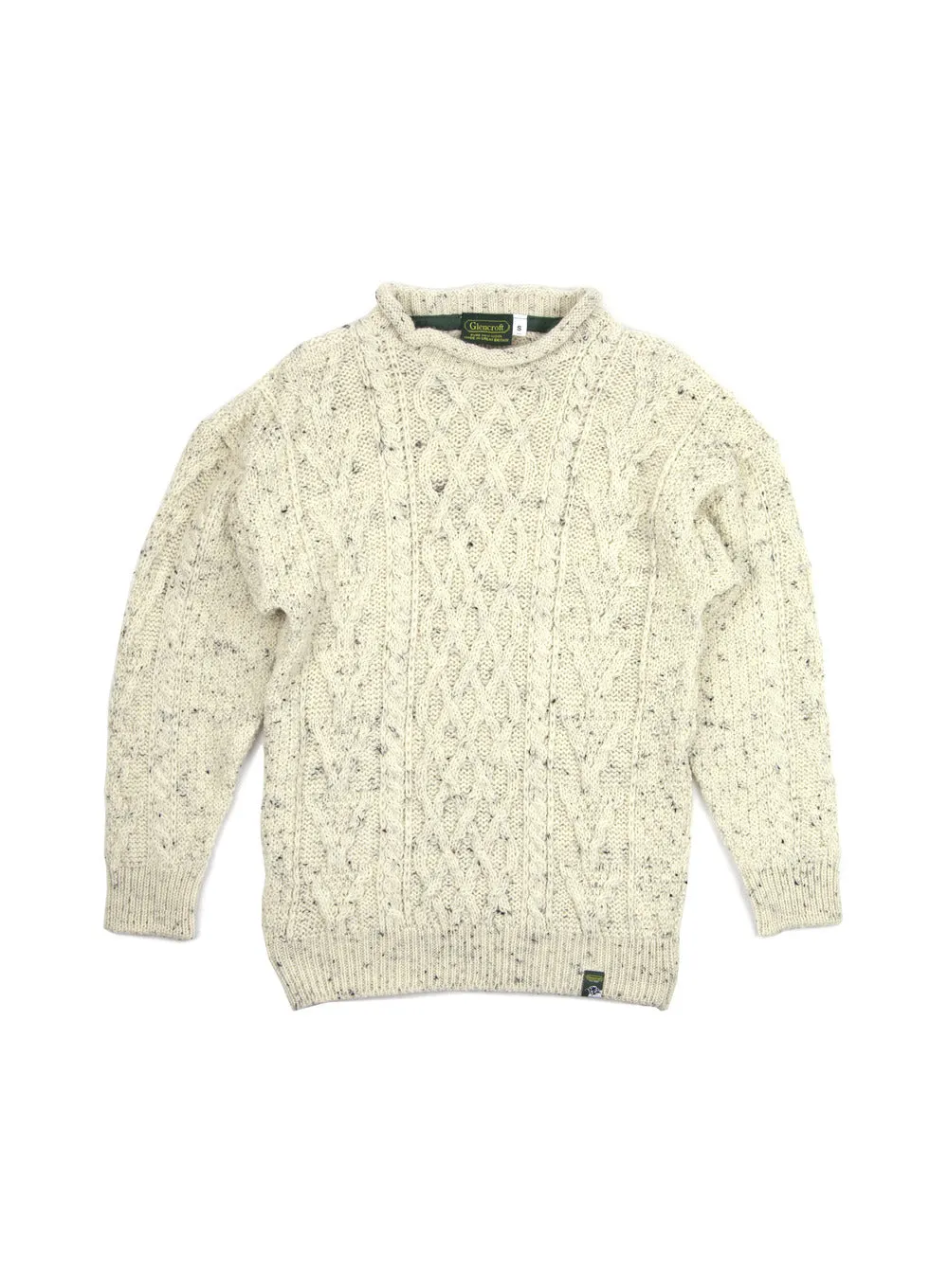 Roll Collar British Wool Aran Jumper