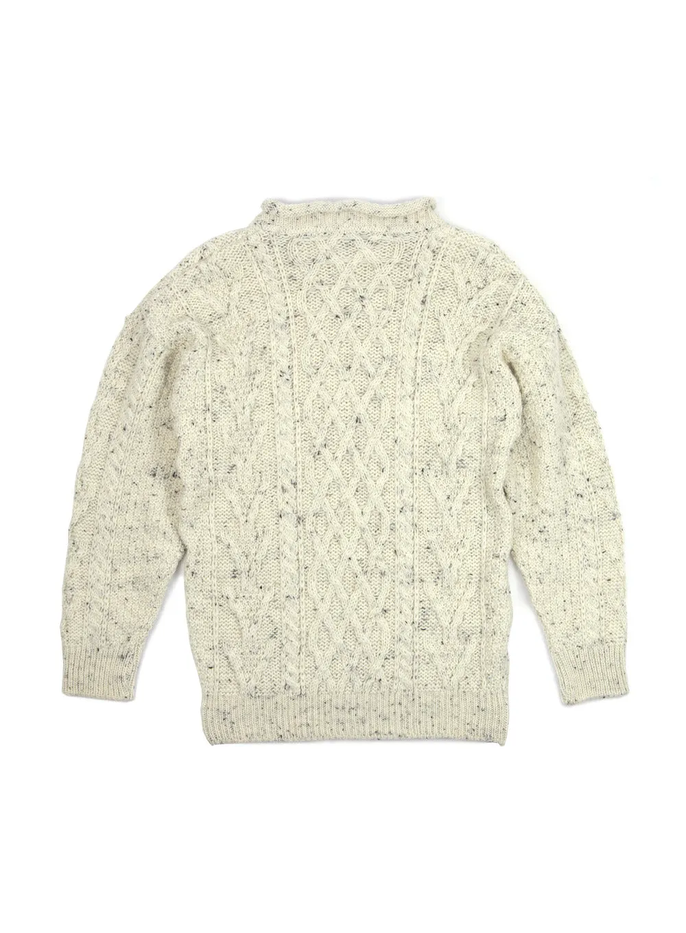 Roll Collar British Wool Aran Jumper