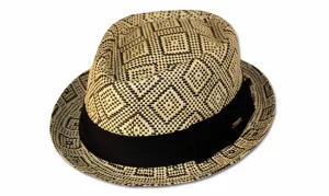 Sakkas Diamond Two Tone Straw Fedora