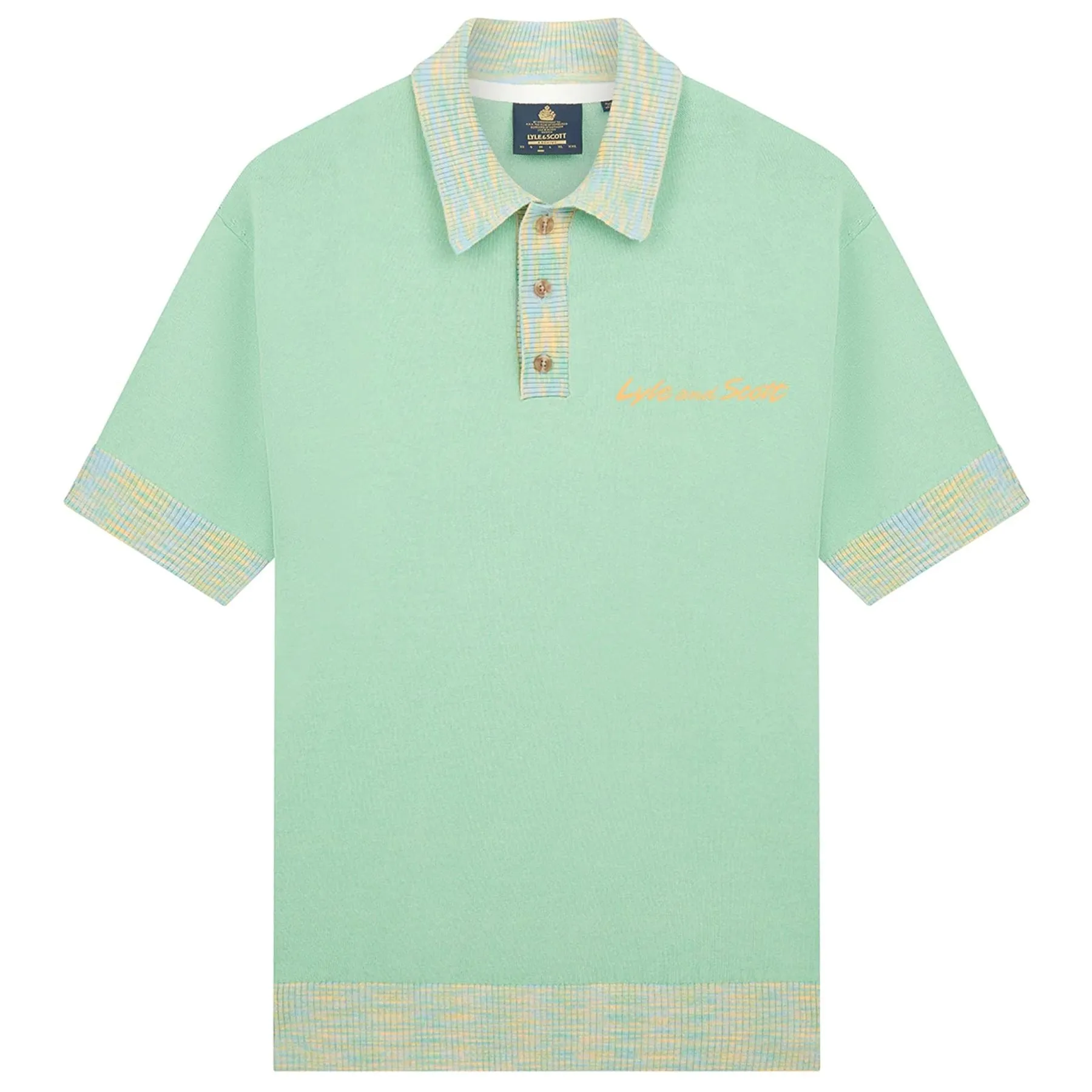 Space Dye Trim Knitted Polo Molly's Green - SS23