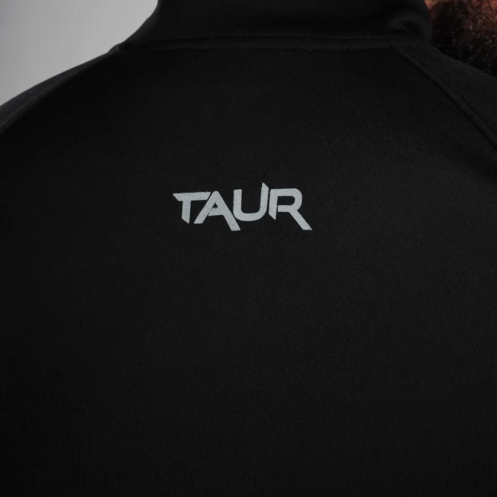 TAUR Sleeved Quarter Zipper Top Black