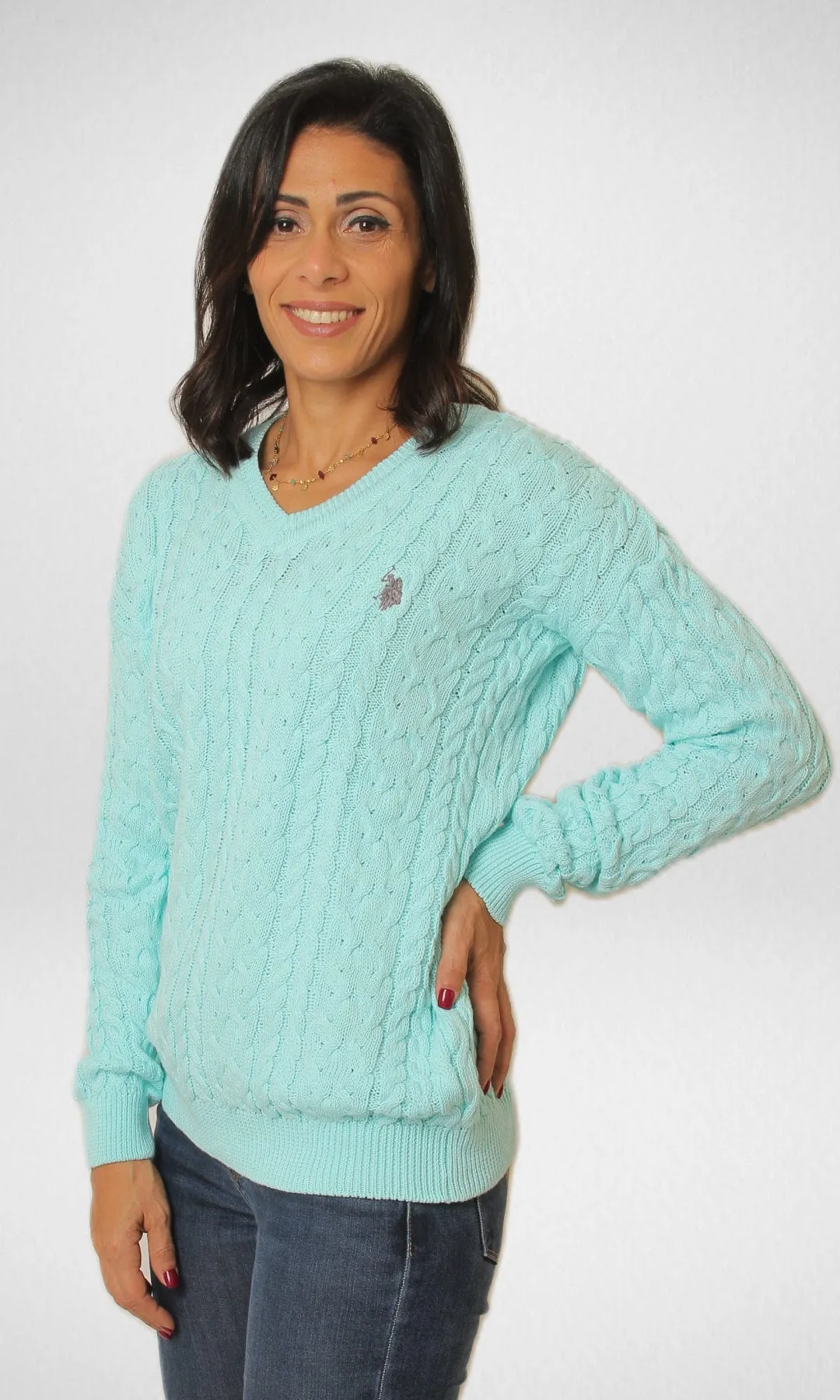 USP Pullover V-Neck - Baby Blue