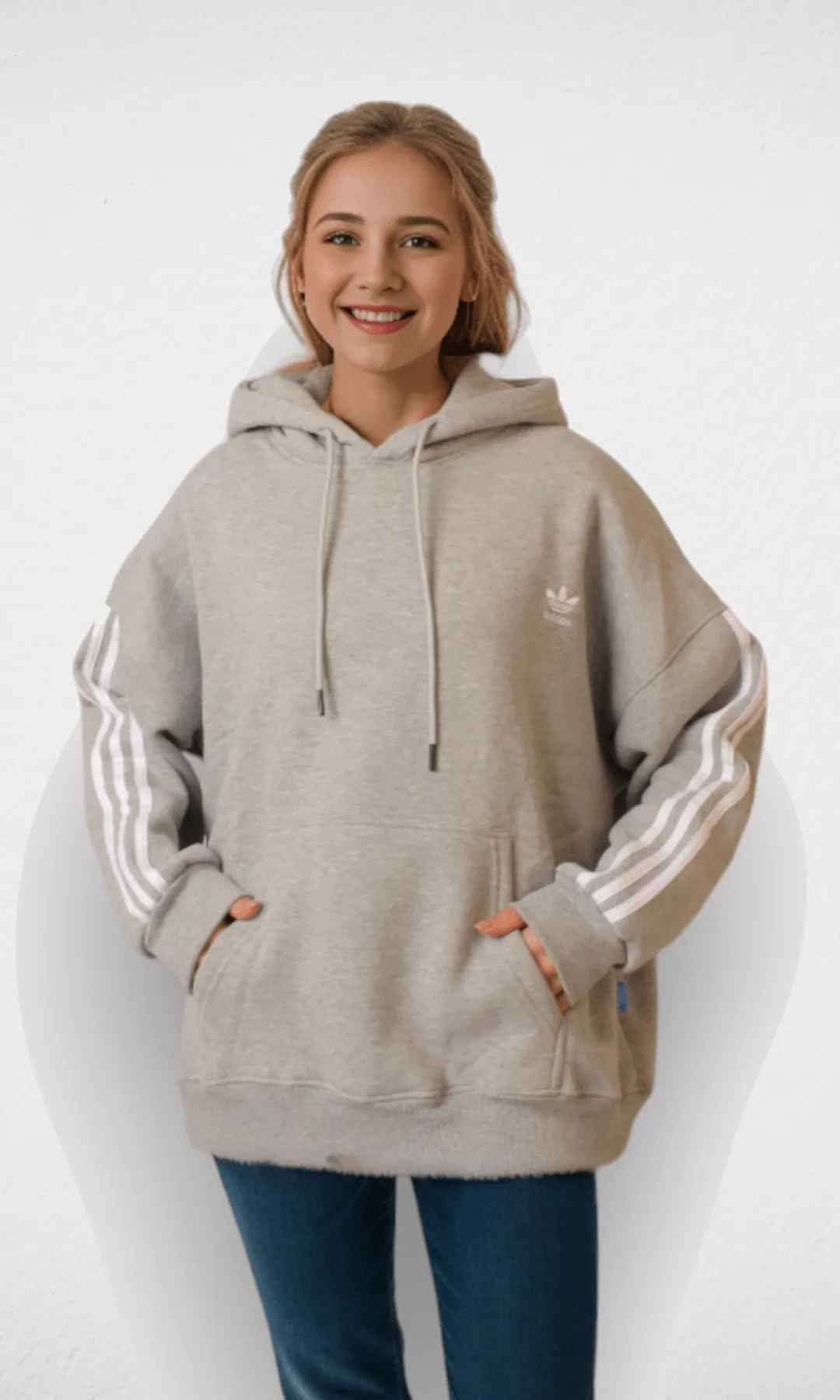 Women Hoodie Big Size - Grey