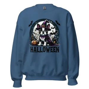 Women's Halloween Witch Boston Terrier Sweatshirt