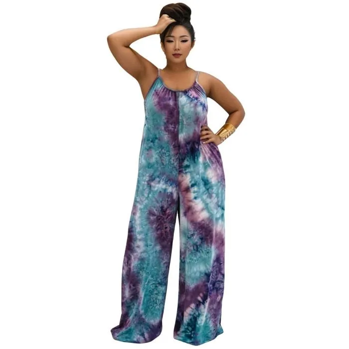 Women’s Purple Tie Dye Jumpsuit