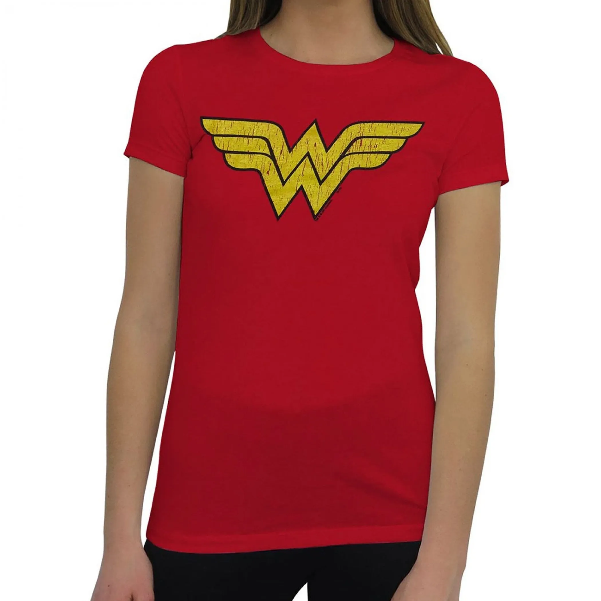 Wonder Woman Distressed Symbol T-Shirt for Women